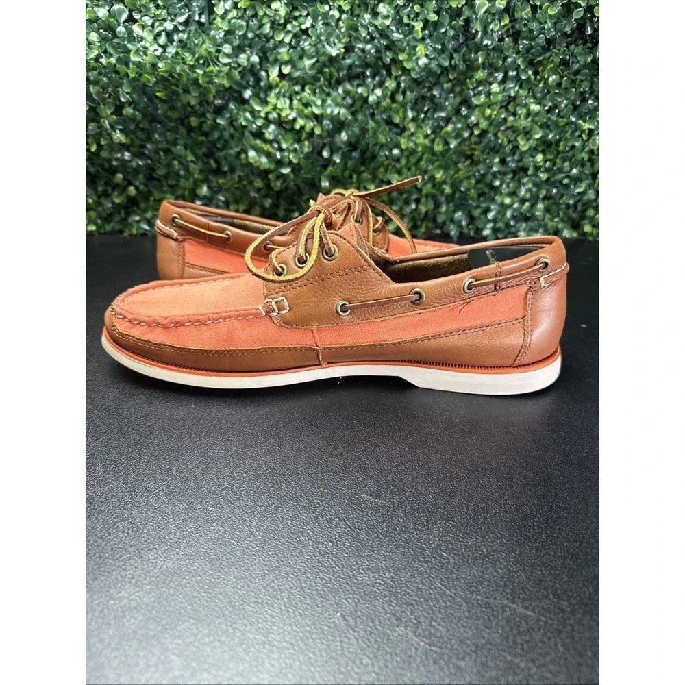 Polo Ralph Lauren Bienne boat shoes Men's Size 11.5 D Orange Brown